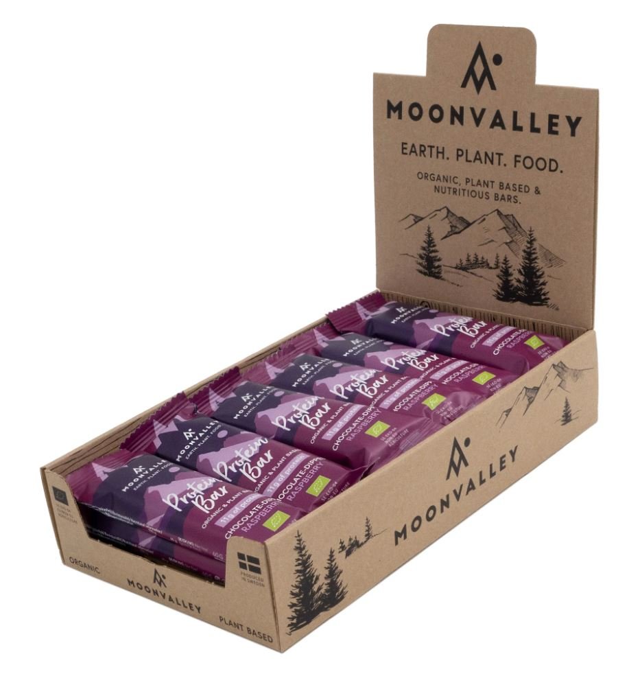 Bilde av Moonvalley Protein Bar Raspberrychocolate-dipped 18pk